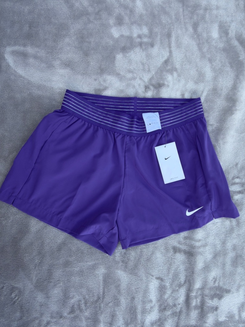 Nike Purple Women's Athletic Shorts  DRI-FIT with White Swoosh